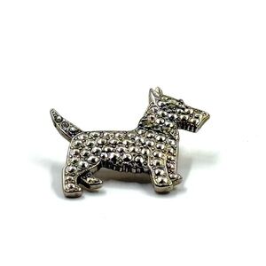 1928 Silver Dog Brooch, 1990s vintage